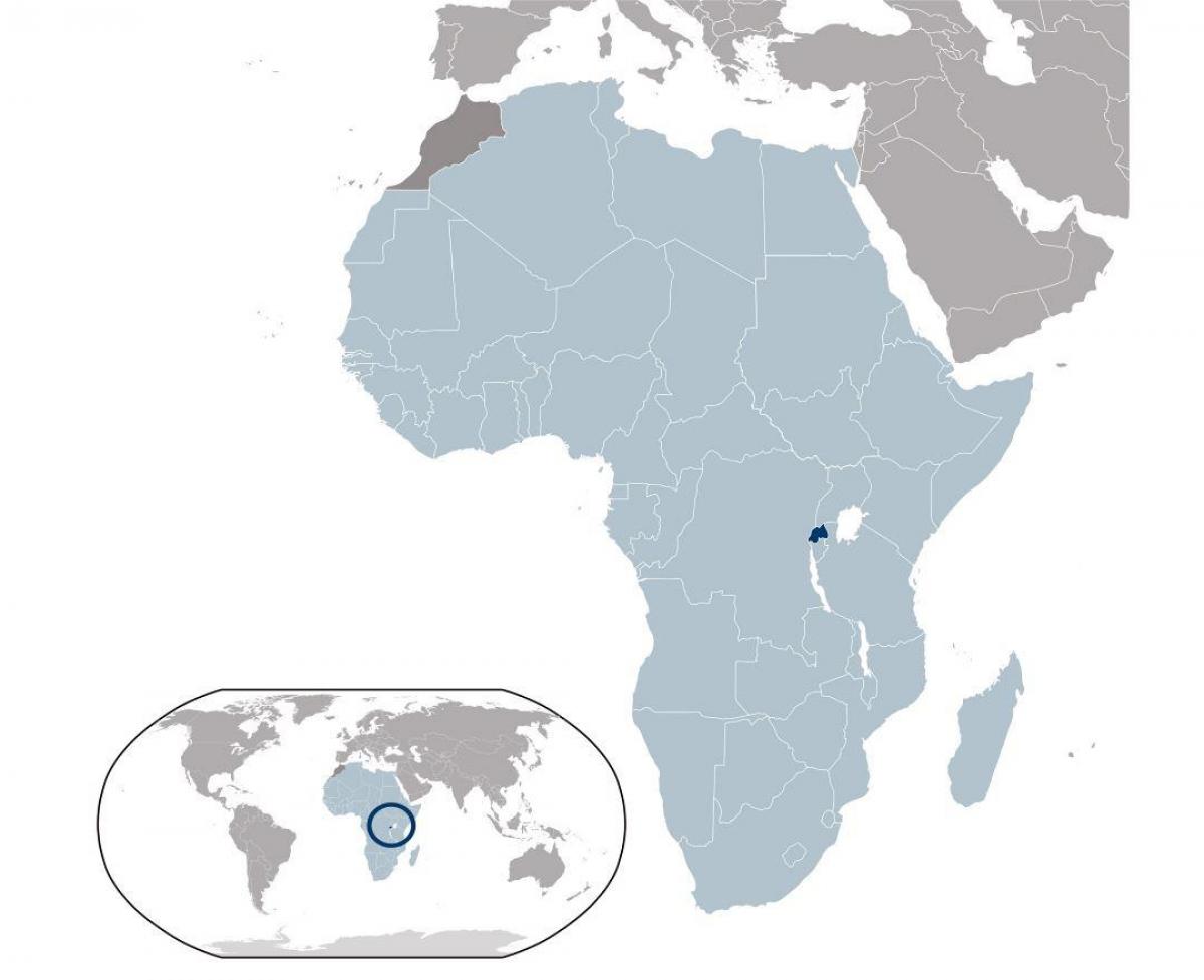 Dünya haritası üzerinde Rwanda location 