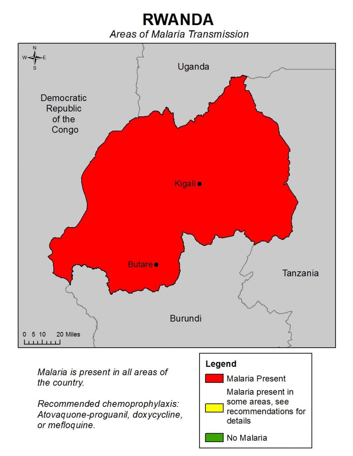 Ruanda haritası sıtma