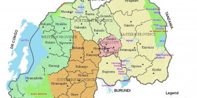 Ruanda ilçeler ve sektörler göster 